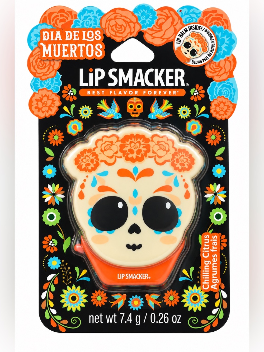 Lip Smacker Dia De Los Muertos Chilling Citrus Skull Lip Balm NWT